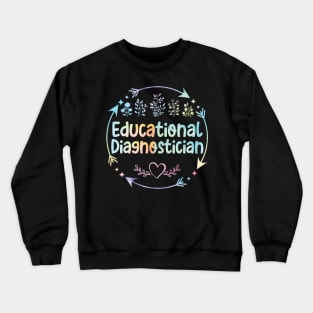 Educational Diagnostician cute floral watercolor Crewneck Sweatshirt